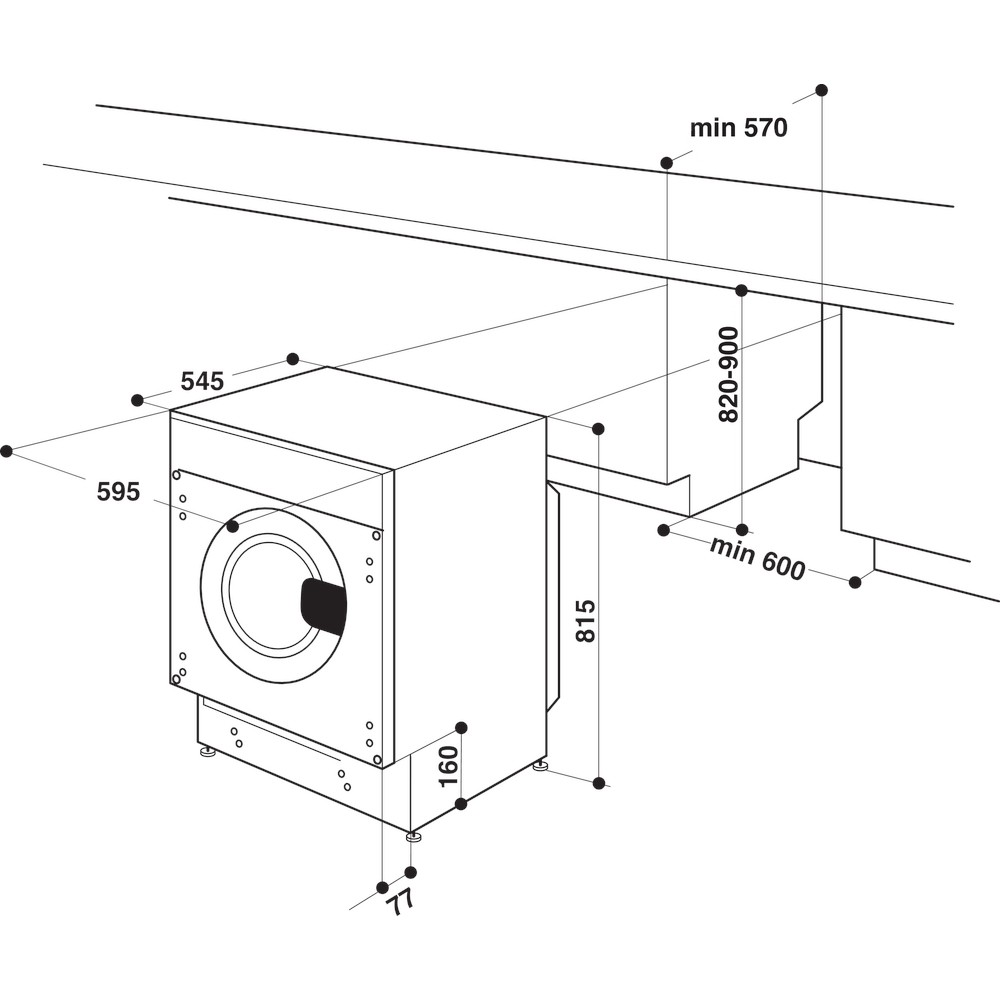 Whirlpool BI WMWG 71483E EU N Lavatrice da incasso 7 Kg classe D 1400 giri Motore inverter Tecnologia 6° SENSO FreshCare+ RICONDIZIONATO - immagine 4