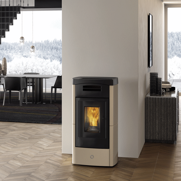 Stufa a pellet EK63 DAILY130++ - gruppo Edilkamin - 12,5 kW ad aria canalizzata Tortora - immagine 2