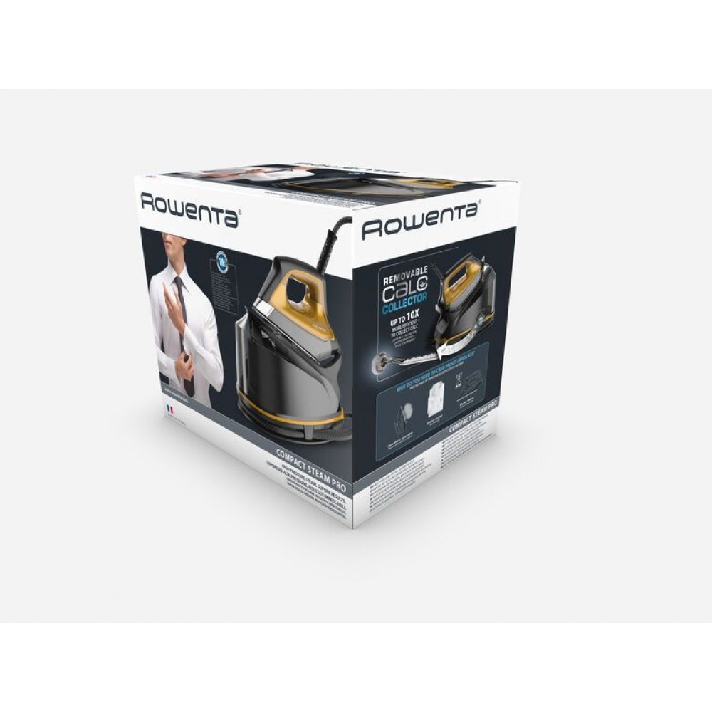ROWENTA Compact Steam PRO DG7644 Ferro da Stiro a Vapore con caldaia 2200 W - Nero/Giallo - immagine 3