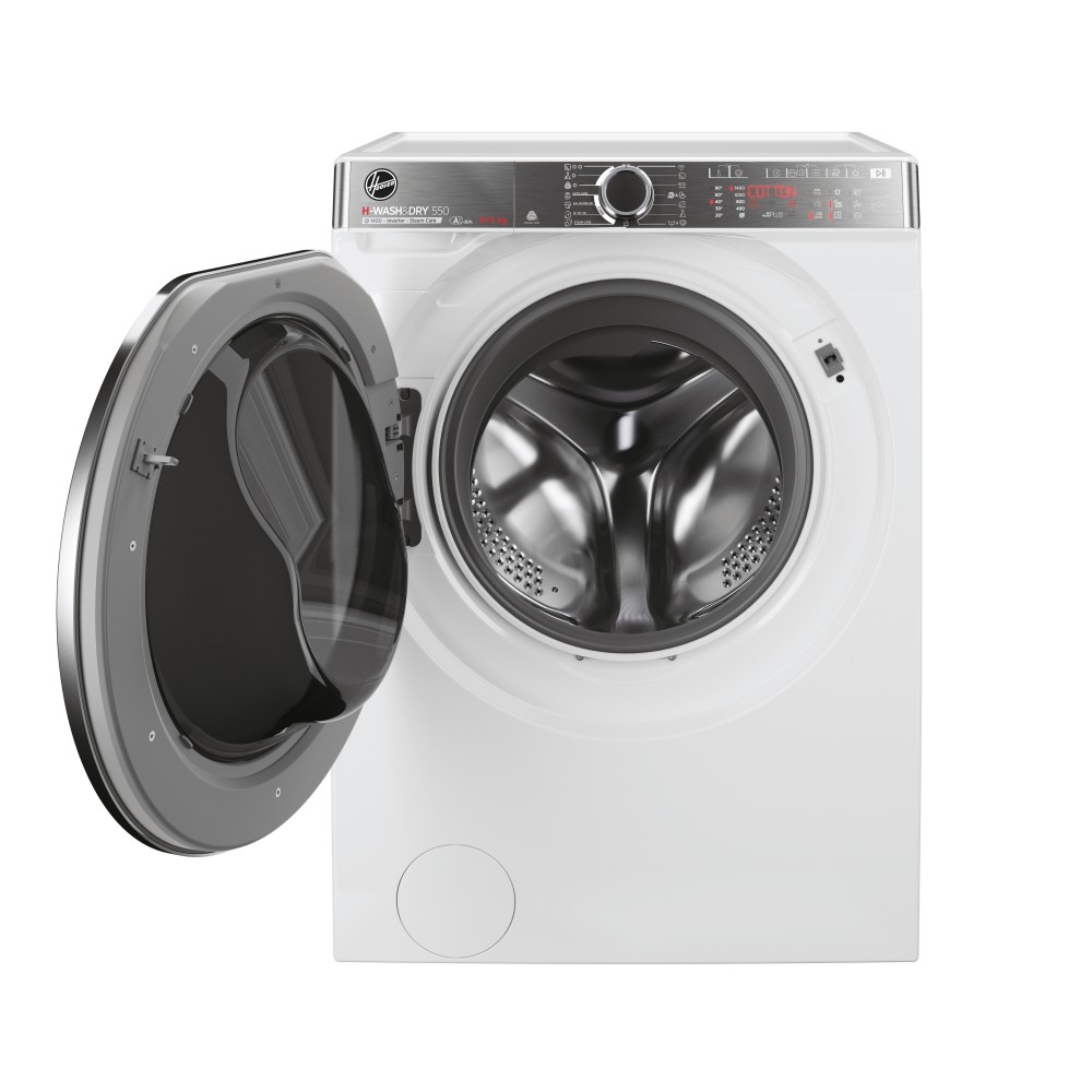RICONDIZIONATA Hoover H-WASH&DRY 550 H5DPB 485BC9/1-S Lavasciuga Libera Installazione 8 Kg Lavaggio - 5 Kg Asciugatura Classe D 1400 Giri/min. Inverter Funzione Vapore Bianca - immagine 2