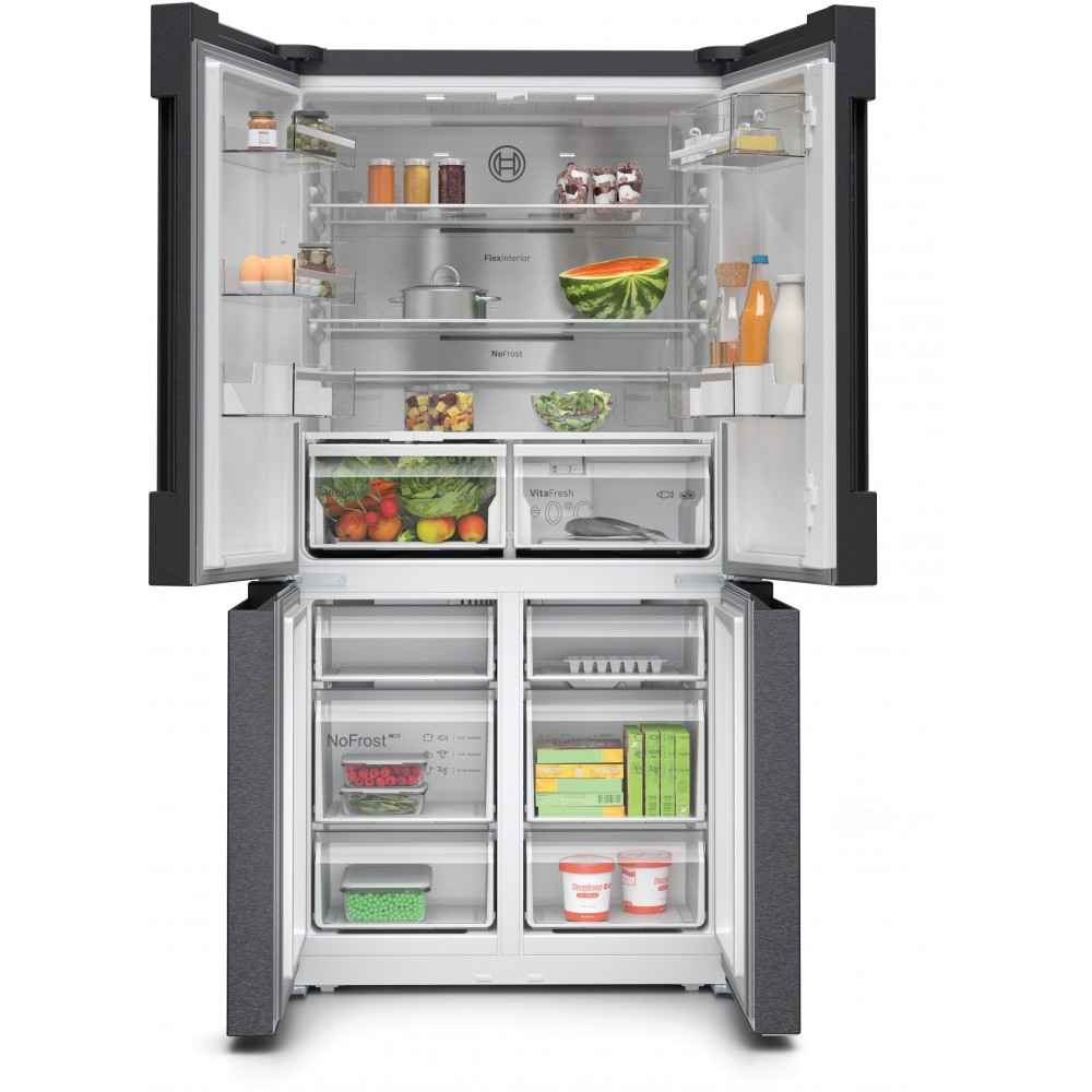 Bosch Serie 4 KFN96AXEA Frigorifero Side by Side 4 Porte Total No Frost Classe E Altezza 183 cm Acciaio nero spazzolato anti-impronta RICONDIZIONATO - immagine 3