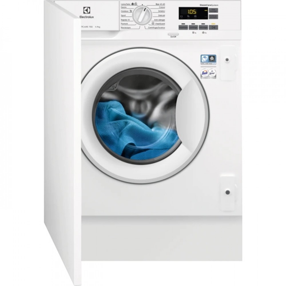 Lavatrice da incasso SensiCare System tecnologia VaporePRO Lavaggio 7 Kg classe D 1200 giri Vapore PerfectCare 700 Electrolux EW7F472WBI - EW7F472BI RICONDIZIONATO