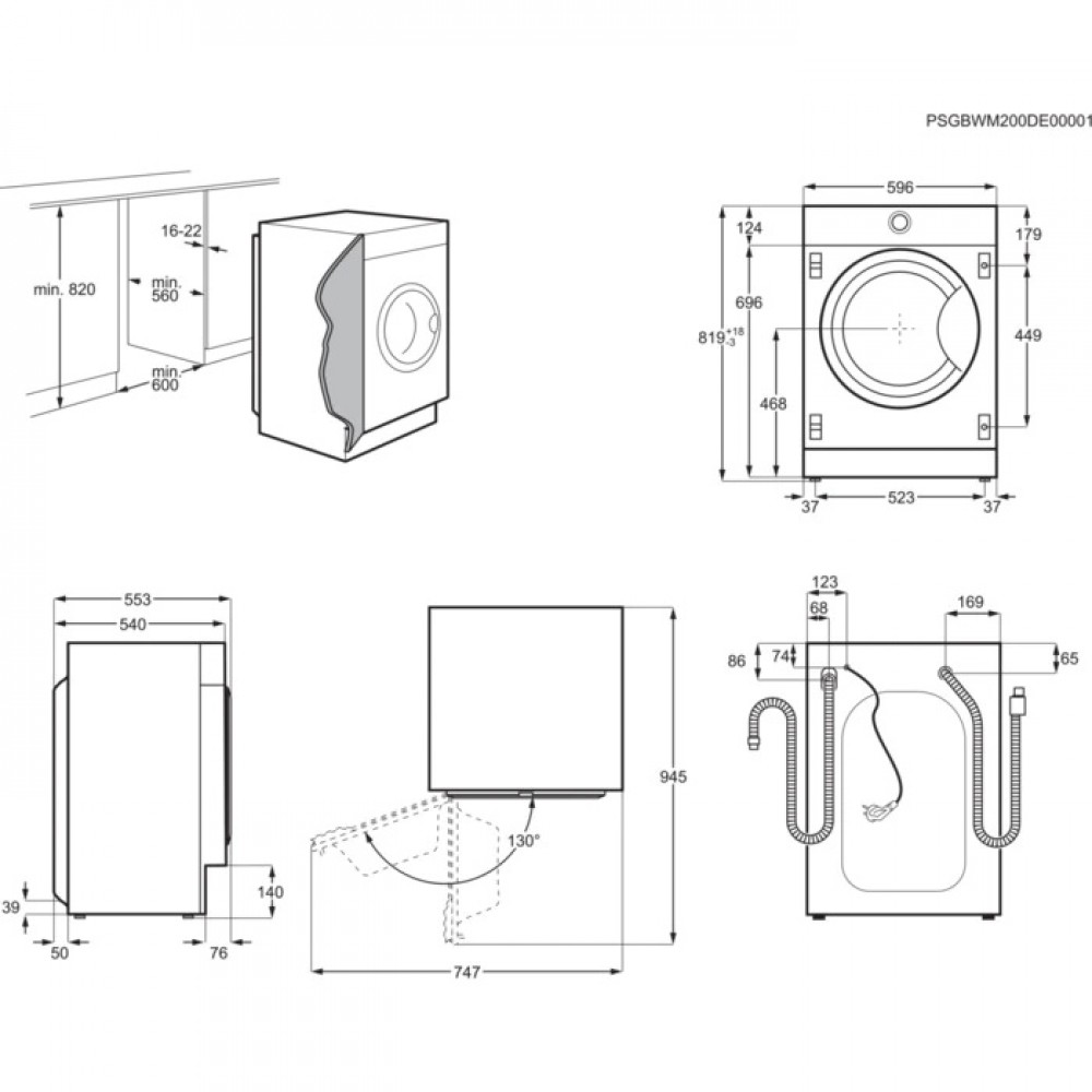 Lavatrice da incasso SensiCare System tecnologia VaporePRO Lavaggio 7 Kg classe D 1200 giri Vapore PerfectCare 700 Electrolux EW7F472WBI - EW7F472BI RICONDIZIONATO - immagine 2