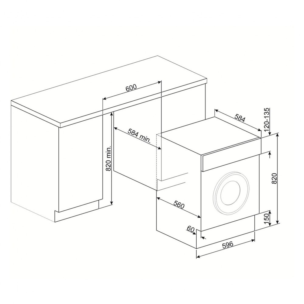 Lavatrice Da Incasso con Frontalino Bianco 7 kg 1000 Giri Nuova Classe E SMEG LB107B RICONDIZIONATO - immagine 2