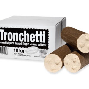 Tronchetto legna pressata 10 kg   90 confezioni x bancale
